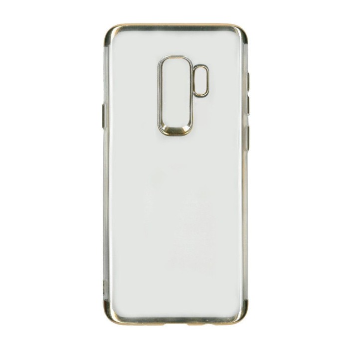 Husa samsung galaxy s9 transparent cu margini aurii
