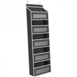 Organizator suspendat pentru usi, flippy, din nailon si plasa, baza de carton ingrosat, 5 buzunare principale + 5 buzunare laterale, 146 x 40 x 17 cm,