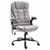 Scaun birou masaj vidaXL, gri deschis, velur ecologic, incalzire, reglabil, 110 kg