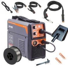 Aparat invertor sudura MIG MAG MMA 200A electrozi sarma cu- si fara gaz + fir sudura (MP0107+F) foto