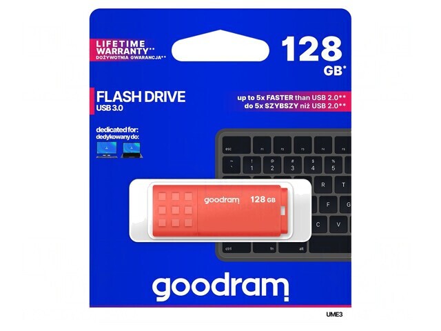 Pendrive USB 3.0 128GB Portocaliu