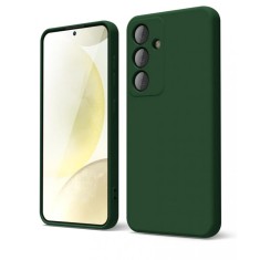Huse silicon protectie camera cu microfibra pentru Samsung S24 Verde Smarald
