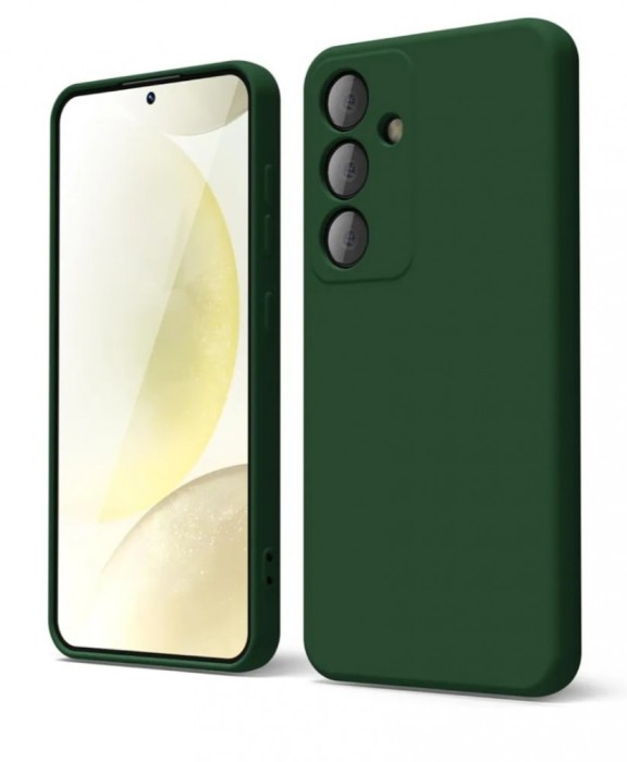 Huse silicon cu microfibra pentru Samsung S24 Plus Verde Smarald