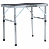 Gossi masa de camping pliabila, gri, 60 x 45 cm, aluminiu