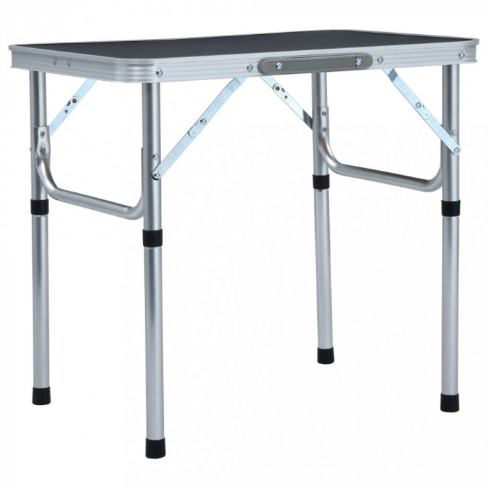 Gossi masa de camping pliabila, gri, 60 x 45 cm, aluminiu