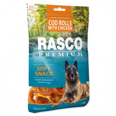 Rasco Premium Gustare moale sub formă de rulouri cu cod și pui 80 g foto