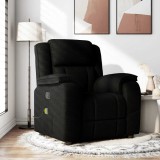 vidaXL Fotoliu de masaj rabatabil, negru, material textil