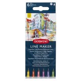Liner Derwent Professional, 0.3 mm, v&acirc;rf subțire și uscare rapidă, 6 buc/set,