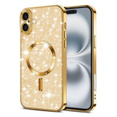 Husa premium iPhone 16 Plus Techsuit Luxury Glitter MagSafe, auriu foto