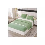 Cumpara ieftin Lenjerie cu Blanita, 4 Piese, cu Elastic Pentru Pat Dublu, Verde - PUC102