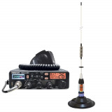 Kit Statie radio CB President Richard ASC 10M + Antena CB PNI ML70, lungime 70cm, 26-30MHz, 200W