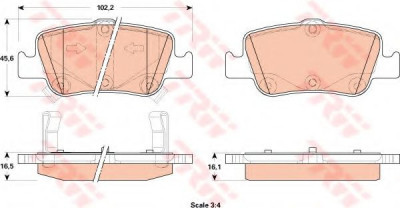 Set placute frana,frana disc TOYOTA COROLLA Limuzina (NRE18, ZRE17, ZRE18, NDE18) (2013 - 2016) TRW GDB3480 foto