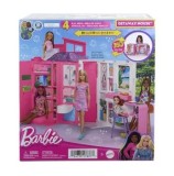 Cumpara ieftin Set de joaca Barbie - Casa de papusi, cu 4 zone, pliabila