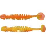 Grub Berkley Powerbait Power Leech, Fluorescent Orange / Sunshine Yellow, 5cm, 12buc/pac
