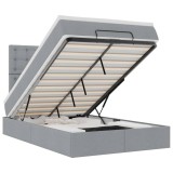 Cumpara ieftin Cadru de pat otoman cu saltea tesatura gri deschis 120x190 cm