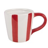 Cumpara ieftin Cana ceramica alba rosie 13x9x9 cm / 250 ml