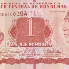 HONDURAS █ bancnota █ 1 Lempira █ 2022 █ P-96 █ UNC █ necirculata