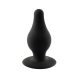 Plug anal SILEX-D S Plug Model 2, din silicon premium, reactiv la căldură, lungime 7.2 cm, diametru 3.4 cm, negru (mărime S)