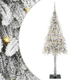vidaXL Brad de Crăciun cu 150 LED cu suport Alb 150 cm PE și Oțel 3396218