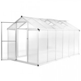 VidaXL Seră, 362 x 190 x 195 cm, aluminiu, 13,41 m&sup3;