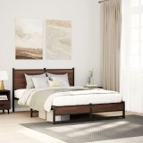 Cumpara ieftin Cadru pat metalic fără saltea, stejar maro, 150x200 cm