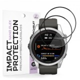 Folie Protectie Techsuit Nano Flex pentru Garmin Fenix 7S Pro Solar, Set 2 bucati, Plastic, Neagra