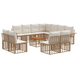 vidaXL Set de canapele de exterior 12 pcs Alb Natural și Crem 3437714