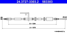 ATE 24.3727-3303.2 Cablu, frana de parcare
