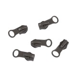 Set 5 cursoare metalice pentru fermoar spiralat impermeabil 7 mm Crisalida, Gri