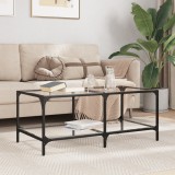 VidaXL Măsuță de cafea cu blat sticlă transparentă 98,5x50x40 cm oțel