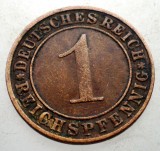 B.173 GERMANIA WEIMAR 1 REICHSPFENNIG 1933 F