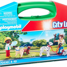 Playmobil - Set Portabil Copii Cu Catelusi