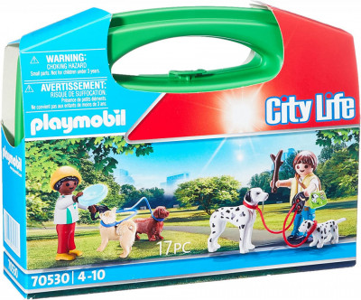 Playmobil - Set Portabil Copii Cu Catelusi foto