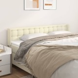 Tăblie de pat cu aripioare crem 203x16x78/88 cm piele ecologică