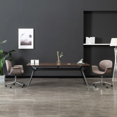 Scaun de birou pivotant, gri taupe, material textil foto