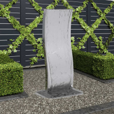 vidaXL F&amp;acirc;nt&amp;acirc;nă de grădină cu pompă, 90 cm, oțel inoxidabil, curbat foto