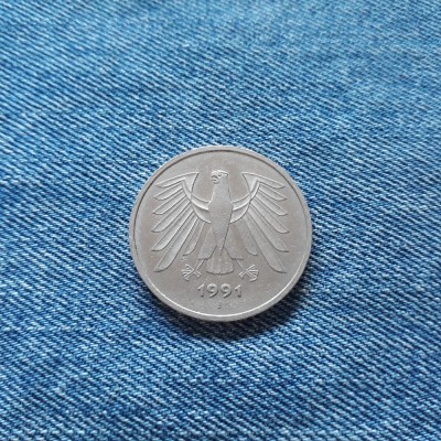5 Deutsche Mark 1991 J Germania marci RFG foto
