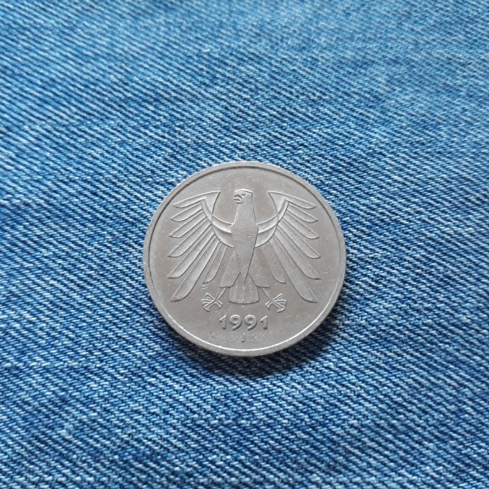 5 Deutsche Mark 1991 J Germania marci RFG