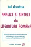 Analize si sinteze literatura romana Emil Alexandrescu carti vechi colectie editura Moldova 1995 Moldova