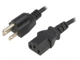 Cablu de Alimentare IEC C13 la NEMA 5-15, 3m, Negru