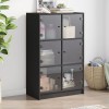 VidaXL Dulapuri &icirc;nalte cu uși, negru, 68x37x109 cm, lemn prelucrat 3295851