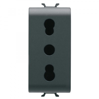 Priza standard italian 1M Gewiss Chorus negru GW12203 foto