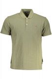 Tricou polo barbati din bumbac cu logo verde inchis, M