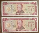 B11 4 - Bancnota foarte veche - Liberia - 5 dolari - 2003 - serii consecutive