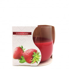 Lumanare parfumata Strawberry, pahar din sticla, capsuni foto