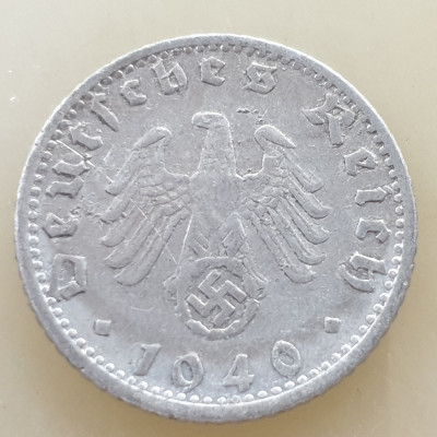 Germania Nazista 50 reichspfennig 1940 G Karlsruhe) foto