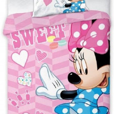 Set Lenjerie pat pentru copii cu Minnie Mouse, 100x135 cm bumbac MCT-S01