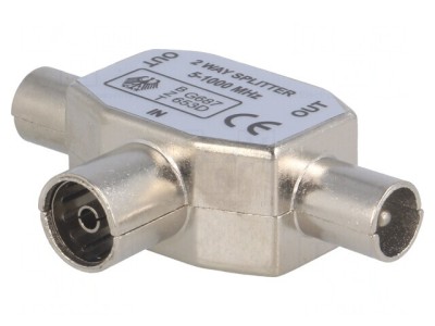 Splitter Coaxial 9,5mm Priză la 2 Mufe foto