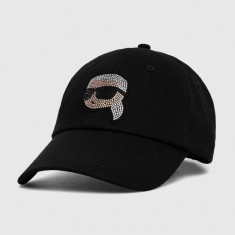Karl Lagerfeld șapcă de baseball din bumbac culoarea negru, cu imprimeu