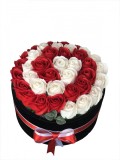 Aranjament Floral , zSpirala, , EVENTISSIMI - 38 Trandafiri Alb Rosu